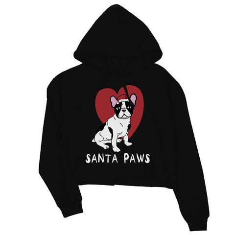 Santa Paws Womens Crop Hoodie