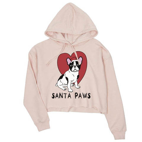 Santa Paws Womens Crop Hoodie