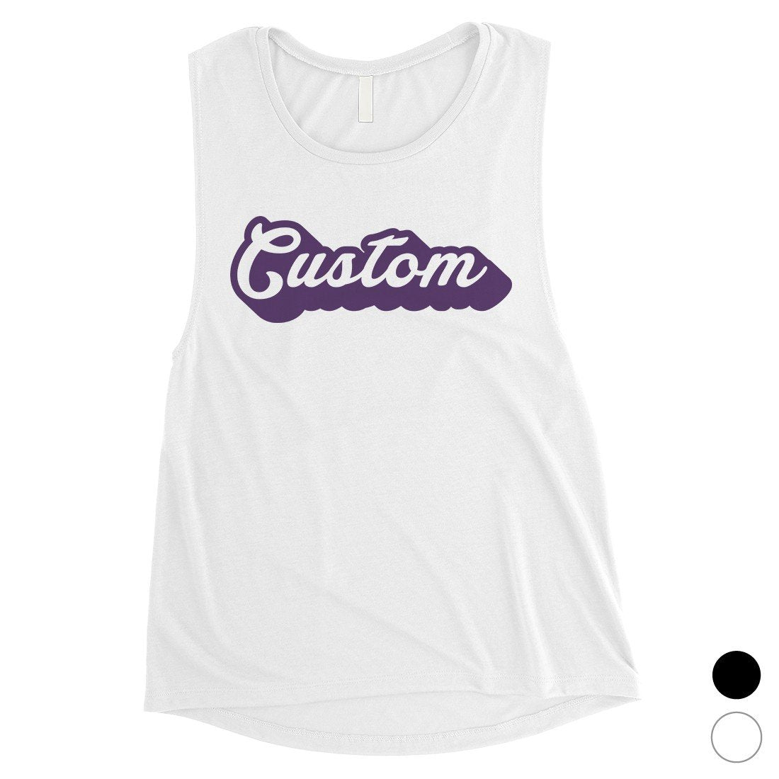 Purple Pop Up Text Cool Classic Womens Personalized Muscle Tops