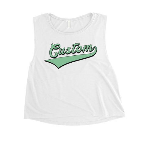 Green College Swoosh Prideful Womens Personalized Crop Tops Gifts