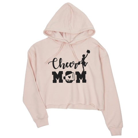 Cheer Mom Womens Cropped Hoodie Mother's Day Gift From Daughter