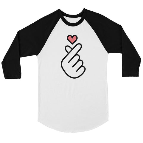 365 Printing Finger Heart Womens Baseball Tee Strong Independent Fun Empowerment