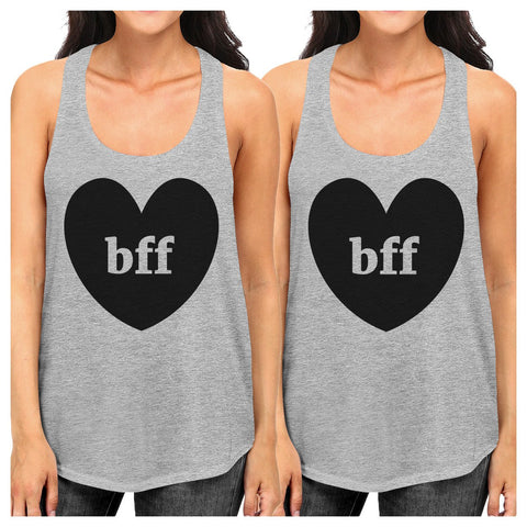 Bff Hearts BFF Matching Grey Tank Tops