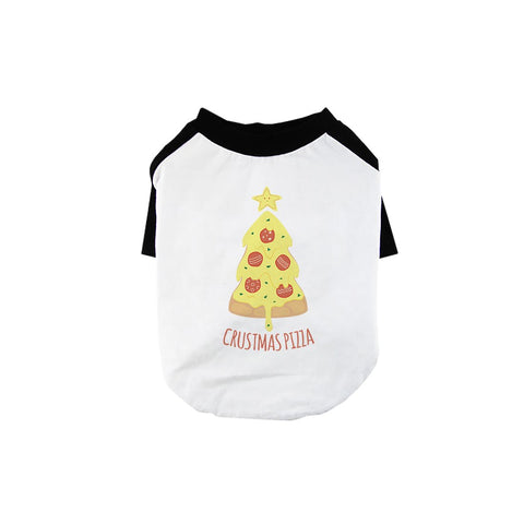 Crustmas Pizza Pet Baseball Shirt for Small Dogs