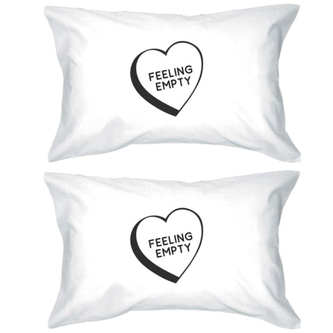 Feeling Empty Heart Cotton Decorative Pillow Case Simple Typography