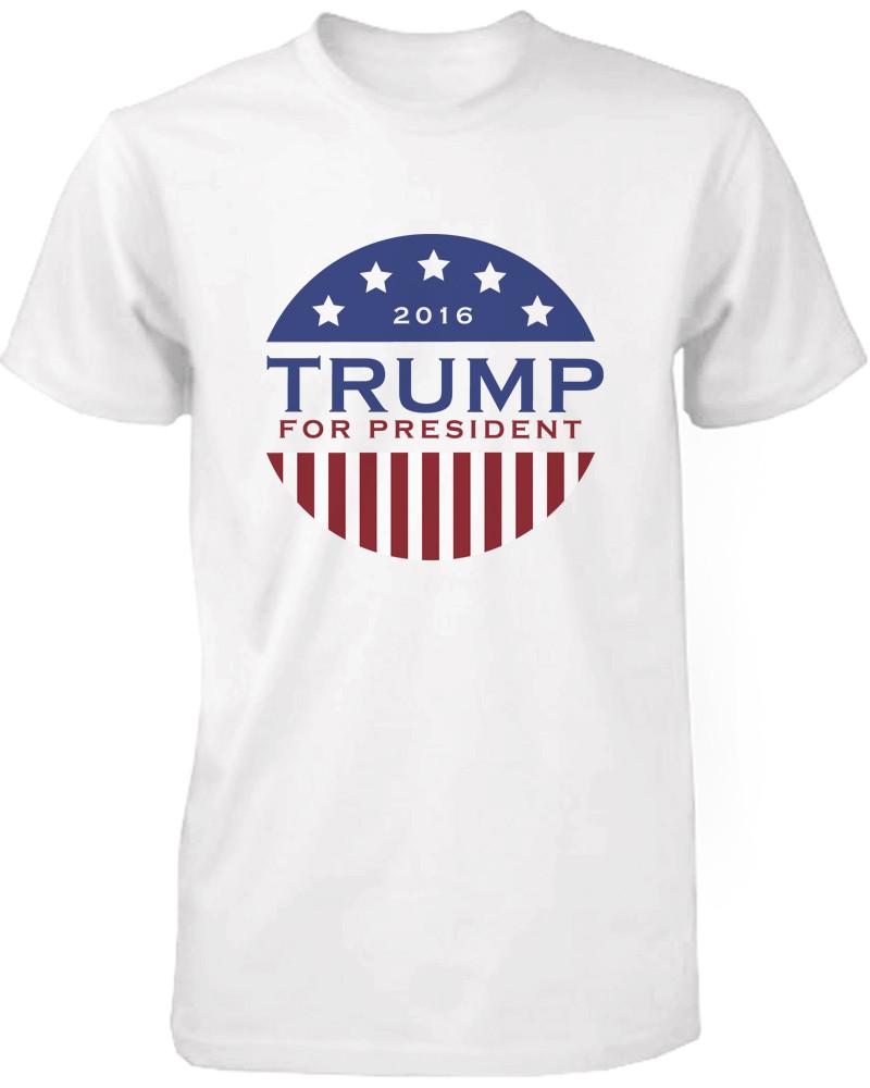 Trump Donald For President 2016 Campaign Men's Tshirt White Short Sleeve Shirts