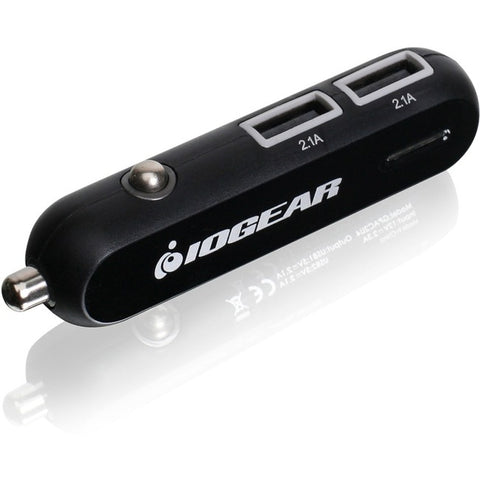 IOGEAR Dual USB car charger w/4.2A output