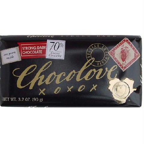 Chocolove Strong Dark Chocolate Bar (12x3.2 Oz)