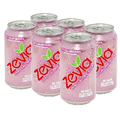 Zevia Nat Straw Soda (4x6pack )