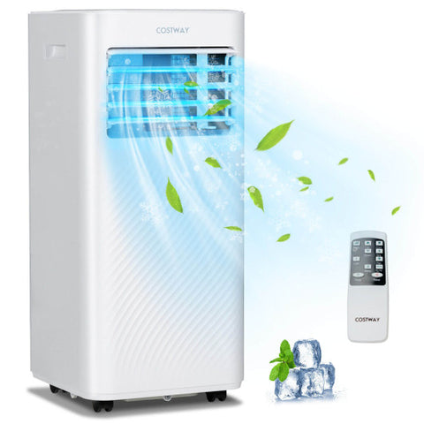 4-in-1 8000 BTU Air Conditioner with Cool Fan Dehumidifier and Sleep Mode-White