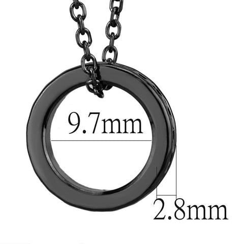 3W1144 - IP Light Black  (IP Gun) Brass Chain Pendant with Top Grade Crystal  in Light Gray