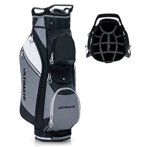 14-Way Golf Cart Stand Bag with Waterproof Rain Hood