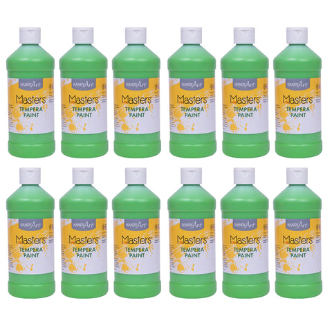 Little Masters® Tempera Paint, Light Green, 16 oz., Pack of 12