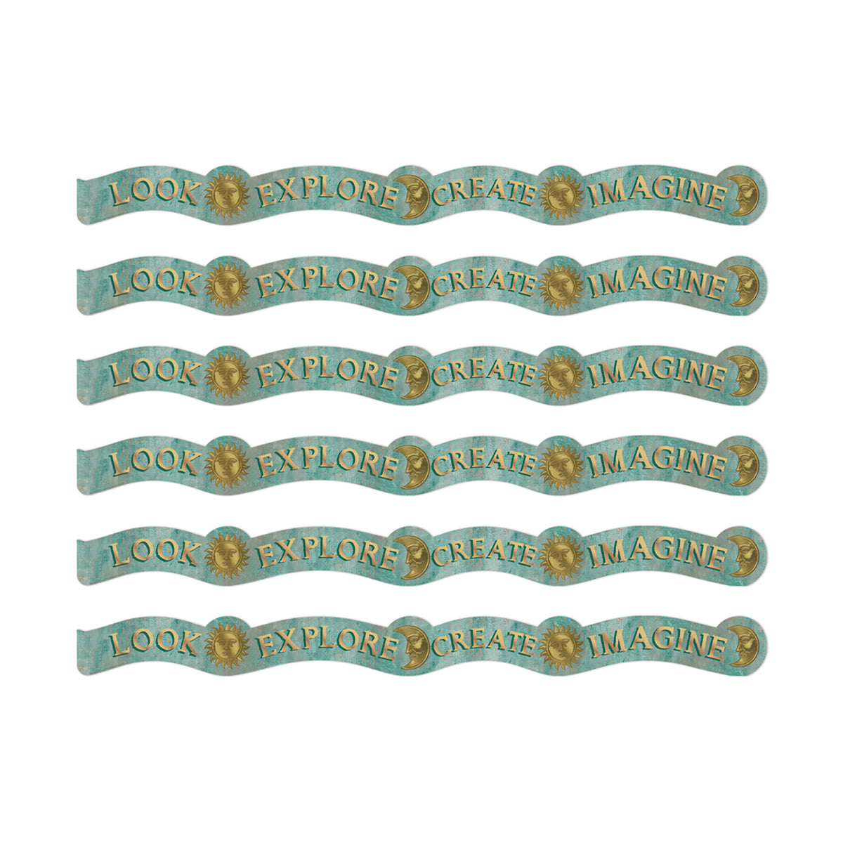 Curiosity Garden Dream Explore Create Imagine Extra Wide Deco Trim®, 37 Feet Per Pack, 6 Packs