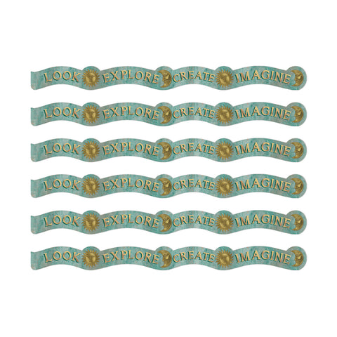 Curiosity Garden Dream Explore Create Imagine Extra Wide Deco Trim®, 37 Feet Per Pack, 6 Packs