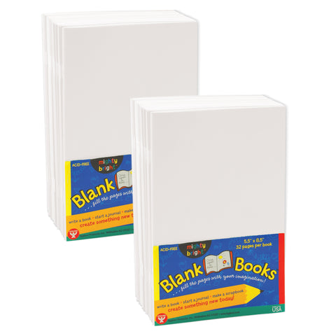 Blank Paperback Books, 5.5" x 8.5", White, 10 Per Pack, 2 Packs