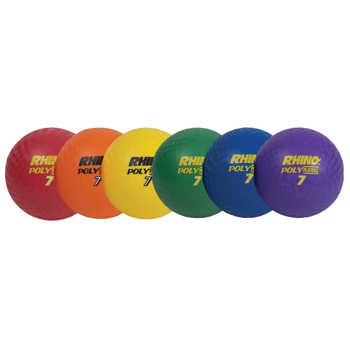 Rhino® Poly 7" Playground Ball Set, Assorted Colors, Set of 6