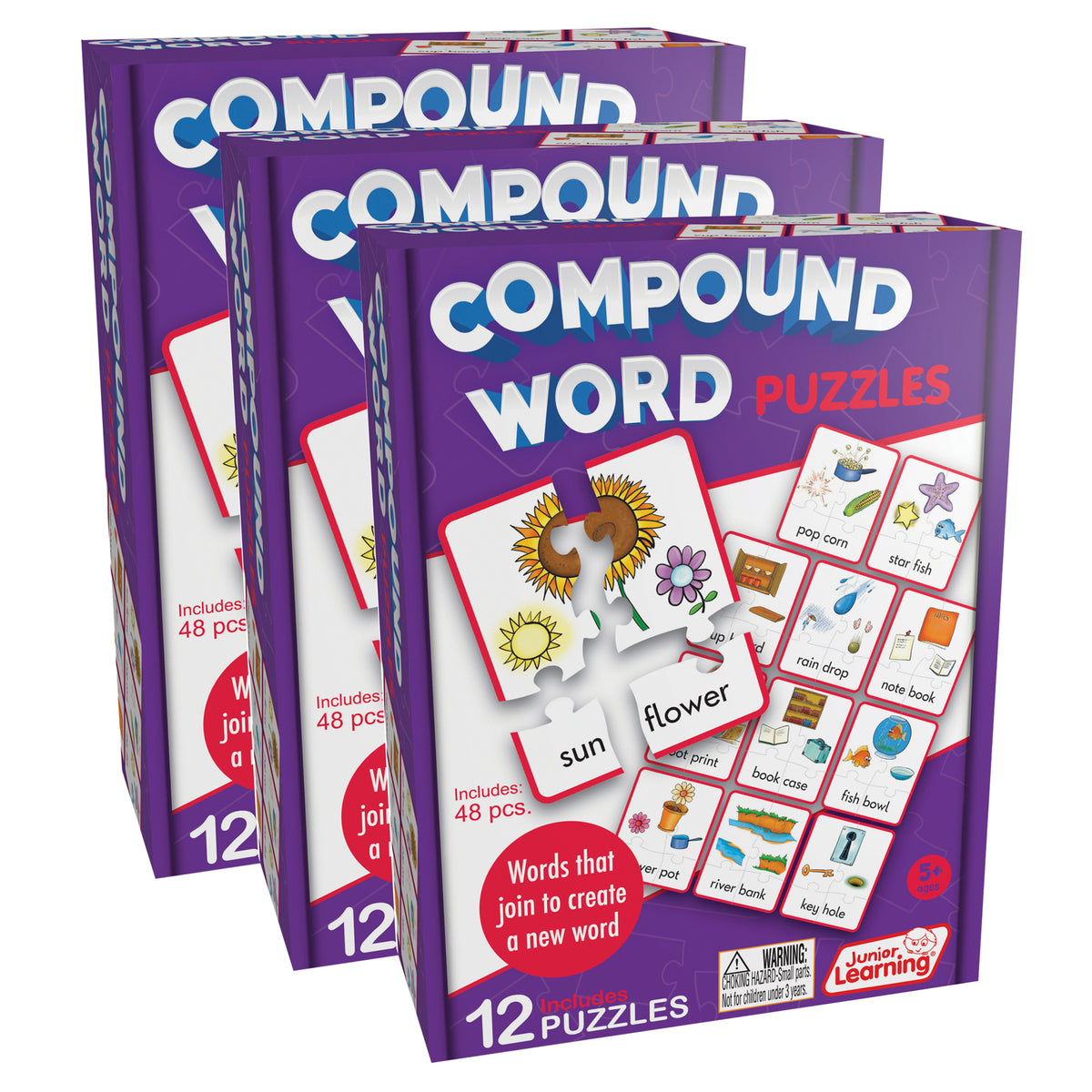 Compound Puzzles, 12 Per Set, 3 Sets