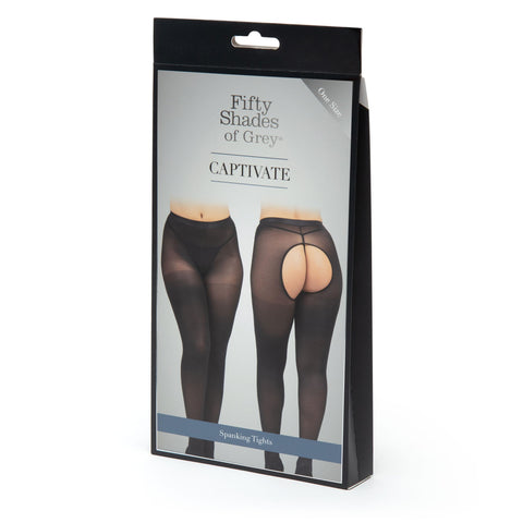 Fifty Shades of Grey Captivate Spanking Pantyhose - Size - Black