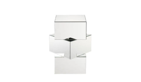 24" Mirrored Contemporary Stacking Square End Table