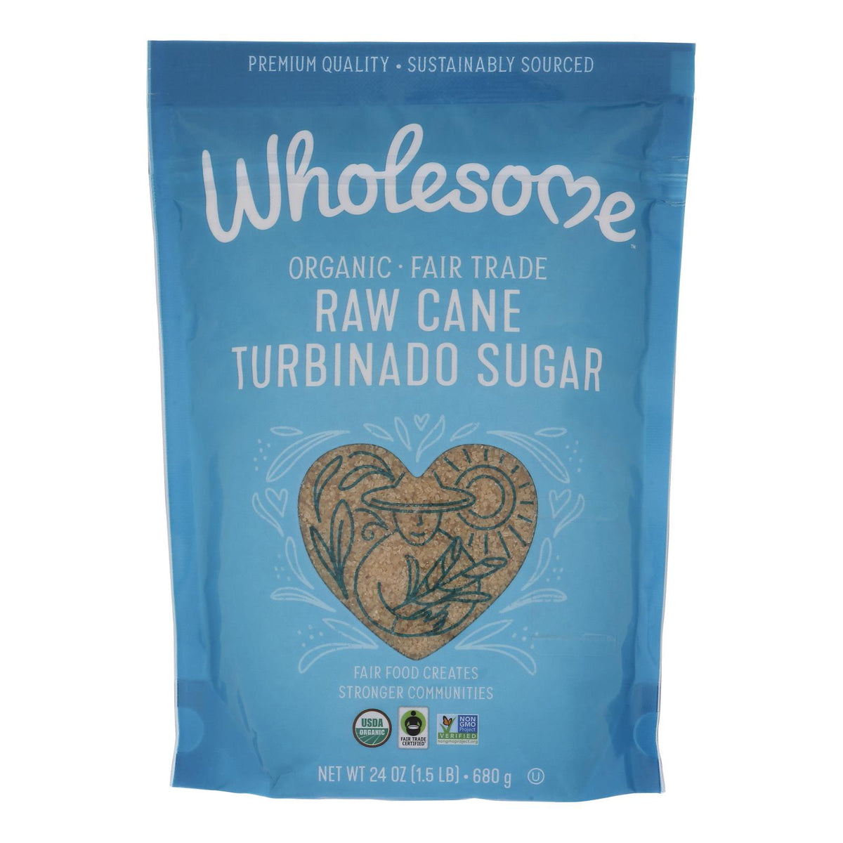 Wholesome Sweeteners Sugar - Organic - Turbinado - Raw Cane - 1.5 Lb - Case Of 12