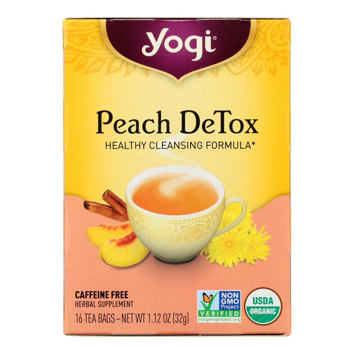 Yogi Detox - Peach - Case Of 6 - 16 Bags