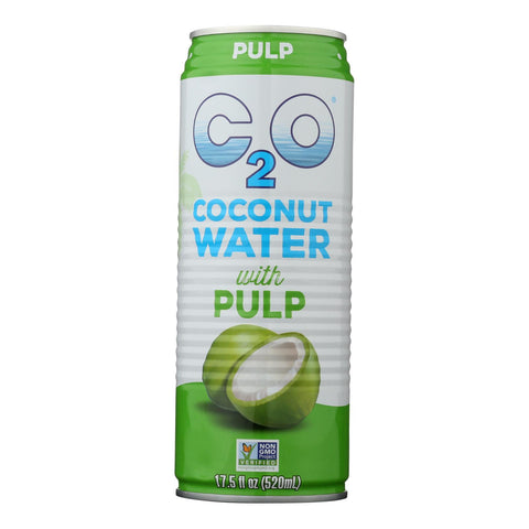 C2o - Pure Coconut Water Pure Pulp Coconut Water - Case Of 12 - 17.5 Fl Oz