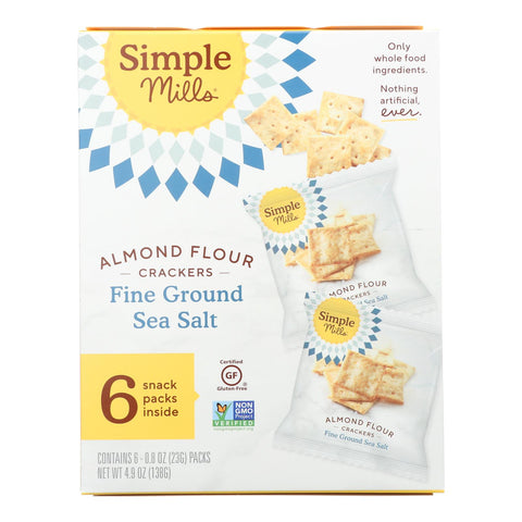 Simple Mills Fine Ground Sea Salt Almond Flour Crackers - Case Of 6 - 4.9 Oz