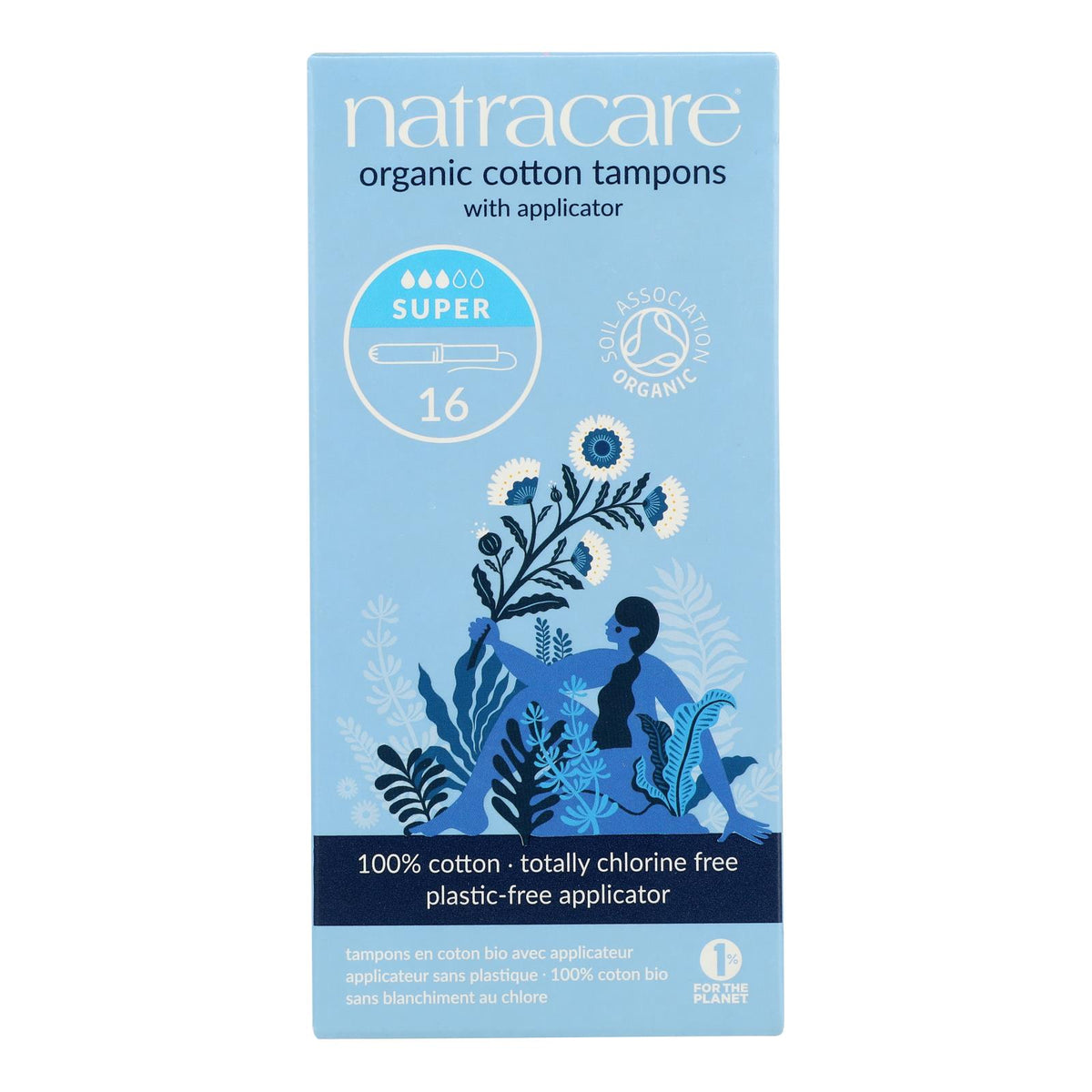 Natracare 100% Organic Cotton Tampons Super W/applicator - 16 Tampons