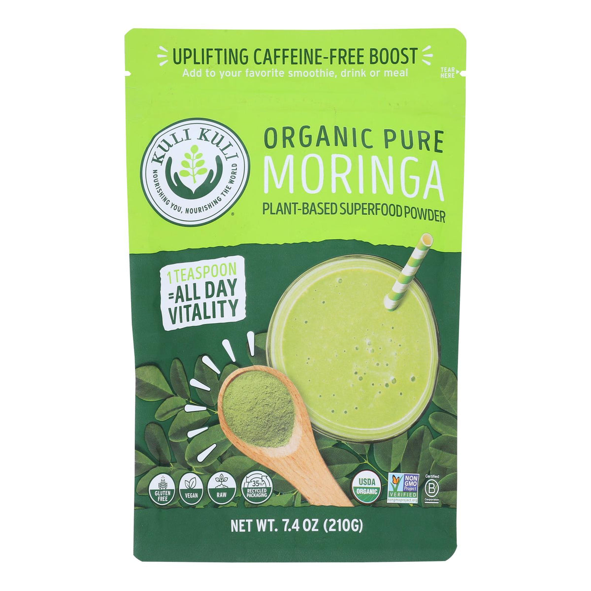 Kuli Kuli Pure Moringa Vegetable Powder - 7.4 Oz.