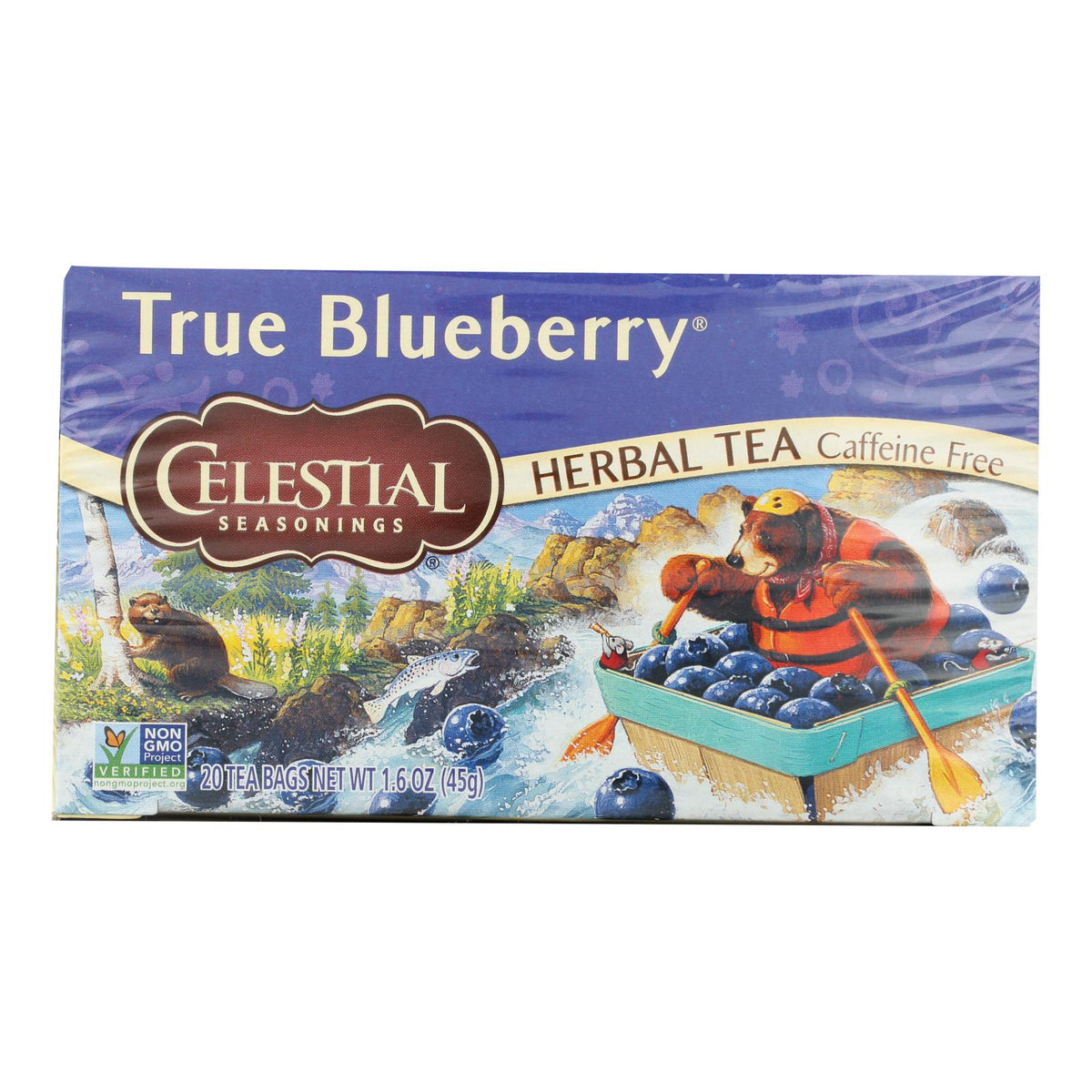 Celestial Seasonings Herbal Tea Caffeine Free True Blueberry - 20 Tea Bags - Case Of 6