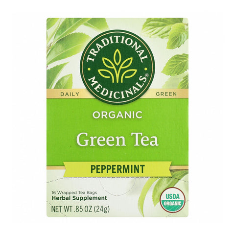 Traditional Medicinals Tea - Organic - Green Tea - Ppprmnt - 16 Ct - 1 Case