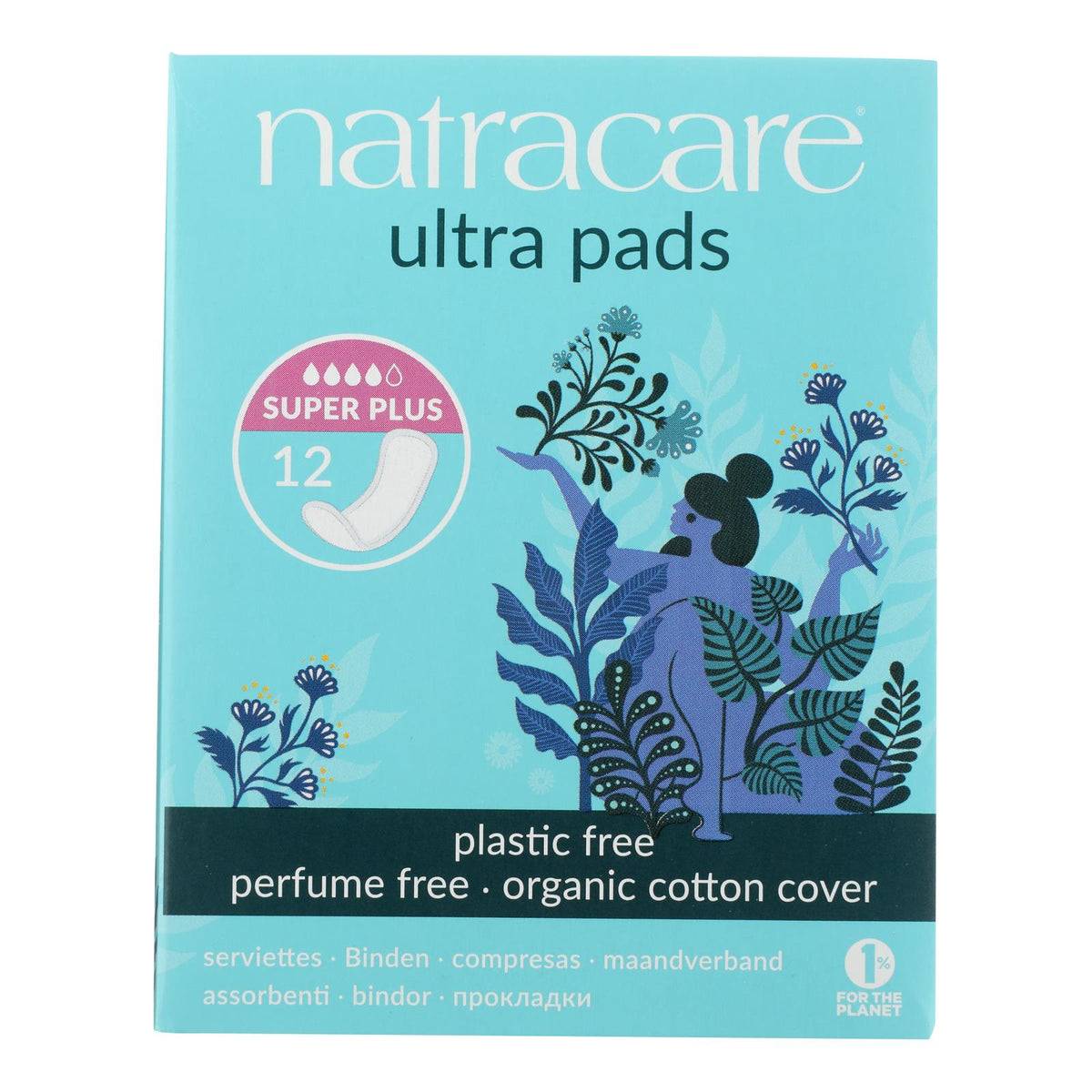 Natracare Natural Ultra Pads Super Plus W/organic Cotton Cover -  12 Pack