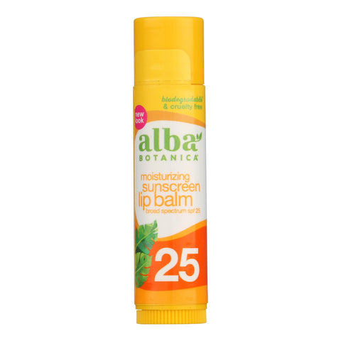 Alba Botanica - Moisturizing Sunscreen Lip Balm Spf 25 - 0.15 Oz - Case Of 24