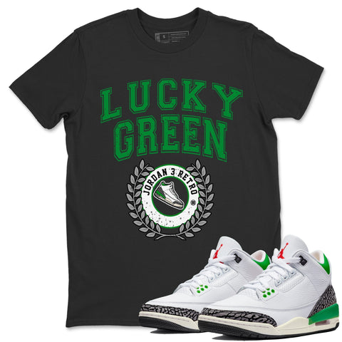 Sneaker Letter T-Shirt - Air Jordan 3 Lucky Green