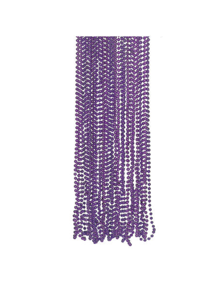 4 Pack Purple Metallic Bead Necklaces (Available in a pack of 36)