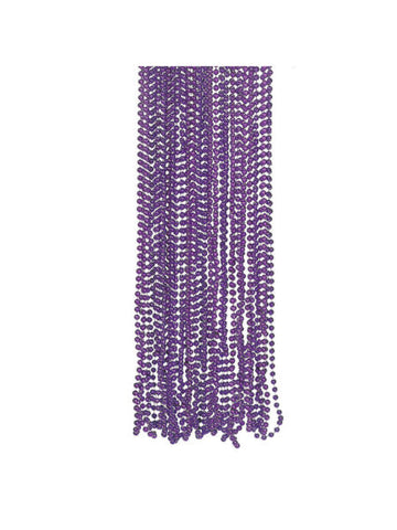 4 Pack Purple Metallic Bead Necklaces (Available in a pack of 36)