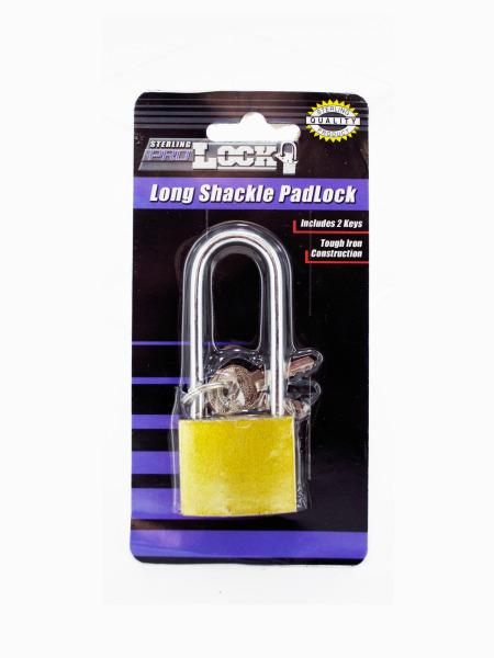 Iron Long Shackle Padlock with 3 Keys (Available in a pack of 24)