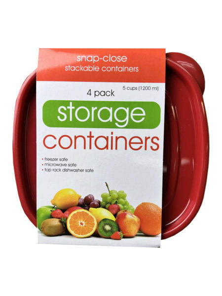 4 Pack Plastic Deep Square Food Container (Available in a pack of 3)