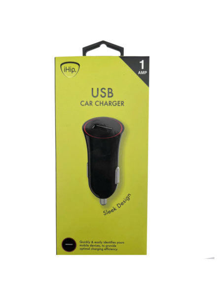 IHip 1A Black USB Car Charger (Available in a pack of 20)