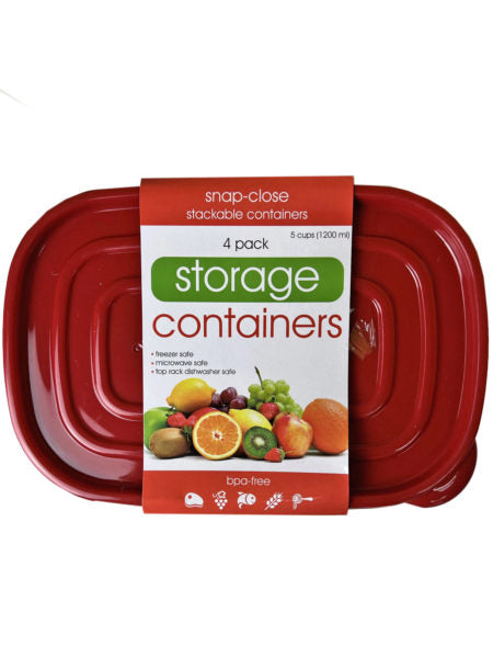 4 Pack Plastic Rectangular Food Container (Available in a pack of 4)