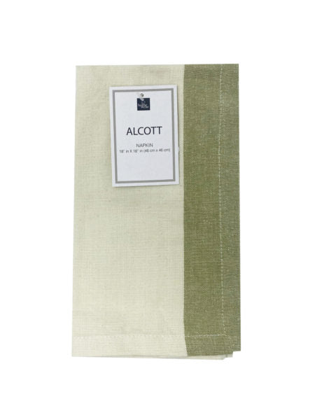 Homewear 18&quot; x 18&quot; Ivory and Green Single Napkin (Available in a pack of 22)