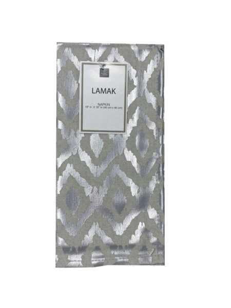 Homewear 18&quot; x 18&quot; Linen and Silver Metallic Single Napkin (Available in a pack of 22)