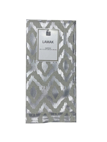 Homewear 18&quot; x 18&quot; Linen and Silver Metallic Single Napkin (Available in a pack of 22)