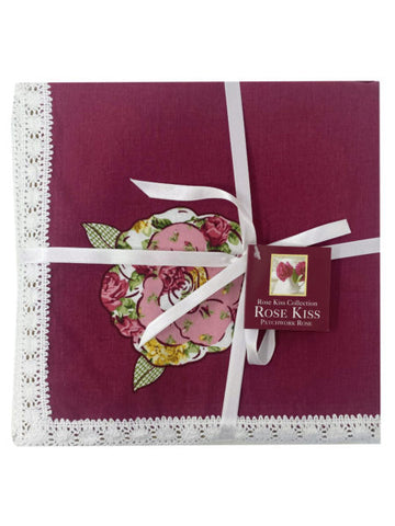 Homewear 18&quot; x 18&quot; Rose Kiss 4 Pack Napkin (Available in a pack of 6)