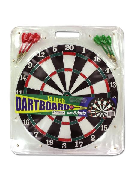 Dartboard with Metal Tip Darts (Available in a pack of 4)