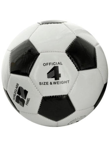 Size 4 Black &amp; White Glossy Soccer Ball (Available in a pack of 2)