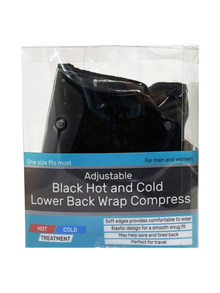 Adjustable Black Hot and Cold Lower Back Wrap Compress (Available in a pack of 2)