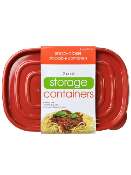 2 Pack Plastic Rectangular Food Container (Available in a pack of 6)