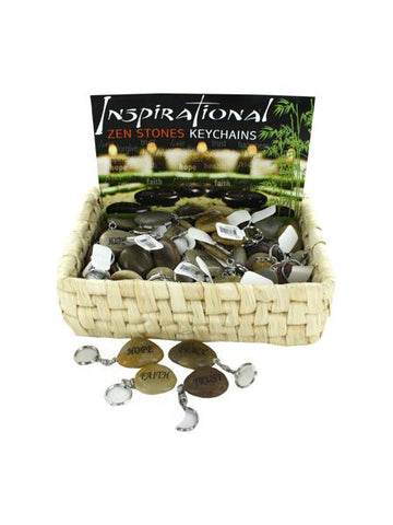 Inspirational Zen Stones Key Chains Countertop Display (Available in a pack of 72)